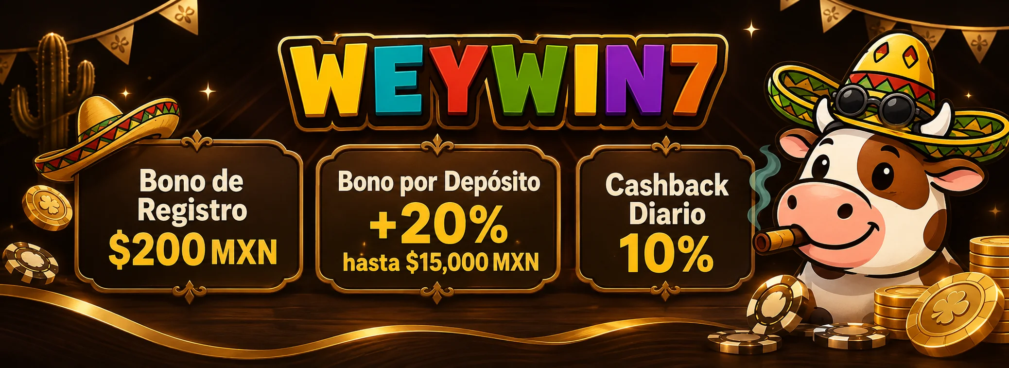 Bono de registro de $200 MXN de WeyWin7 Casino